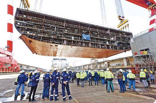 Wonder of the Seas已於法國聖納澤爾大西洋造船廠舉行龍骨鋪設儀式。（皇家加勒比提供）