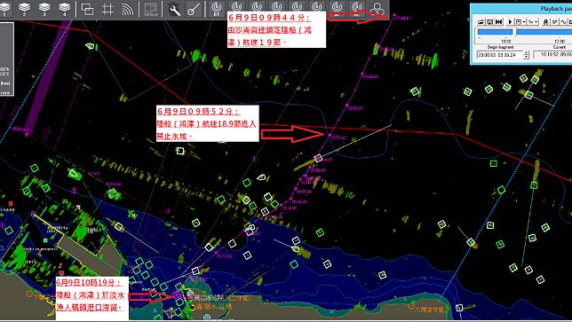 6/9中國快艇事件航跡圖。海巡署提供