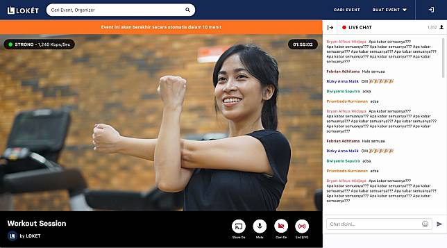 Paid livestreaming workout event on Loket. Photo courtesy of Loket.