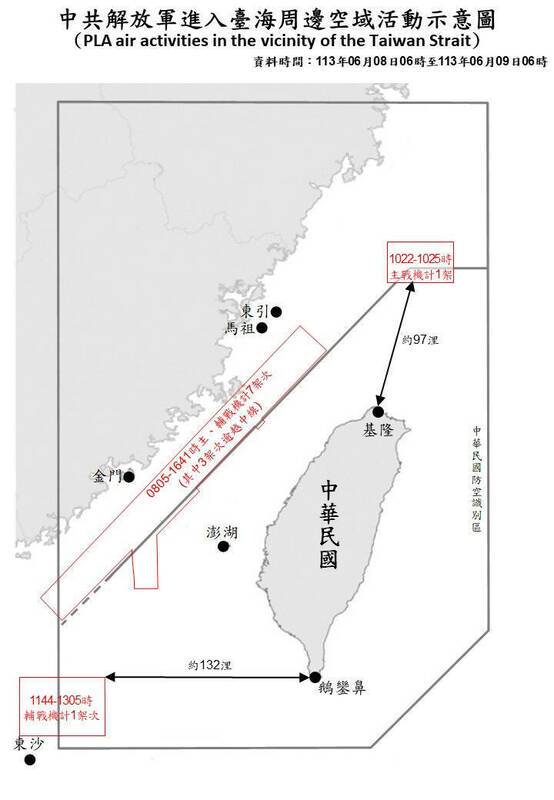 端午連假第2天共機艦持續擾台。 圖/國防部