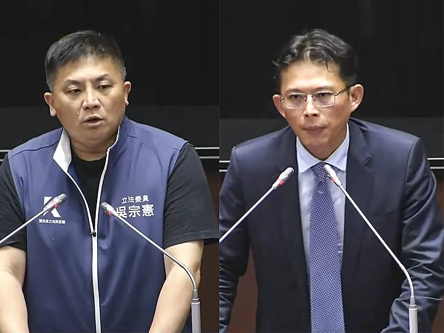 吳宗憲（左）強調修法只是想把監委回歸憲法設計上超越黨派的原意；黃國昌（右）則重申廢除監院才是終極目標，否則納稅錢還是要拿去「養這群把公務車當成私家車的廢物」嗎？（圖：立院國會頻道合成）