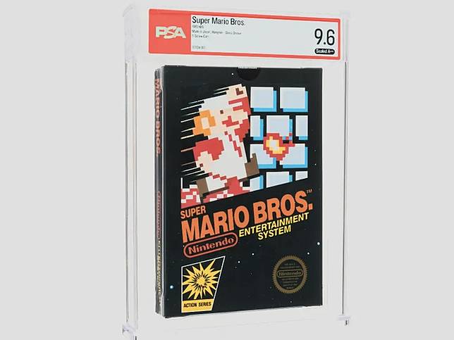 保存近 40 年的 NES 版《超級瑪利歐兄弟》未拆封遊戲卡帶，以 300 萬美元(約新台幣 9,700 萬元)成交，刷新電玩收藏品拍賣紀錄(圖／翻攝 Heritage Auctions)