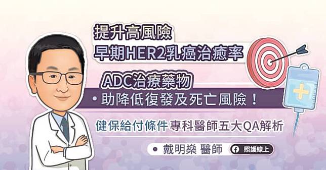 提升高風險早期HER2乳癌治癒率：ADC治療藥物助降低復發及死亡風險！ 健保給付條件　專科醫師五大QA解析