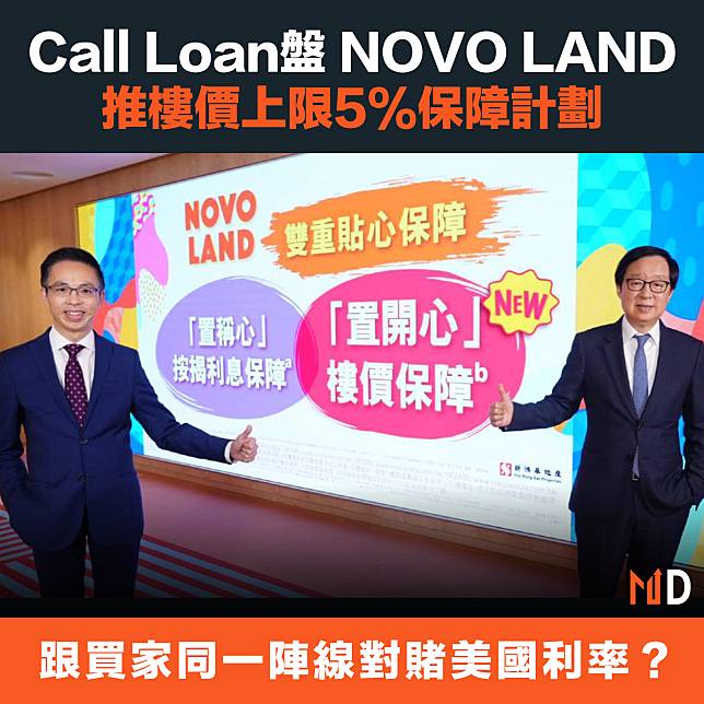 【本港樓市】Call Loan盤 NOVO LAND，推樓價上限5%保障計劃