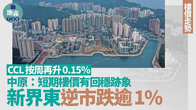 CCL按周再升0.15% 中原：短期樓價有回穩跡象 新界東逆市跌逾1%｜樓價走勢