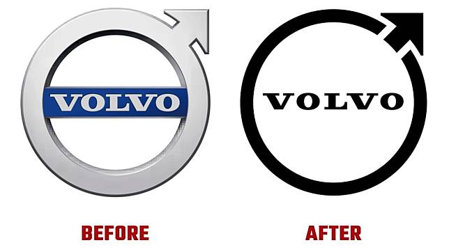 Volvo近日將廠徽更換成2D平面化的設計風格，極簡色彩更符合品牌形象。(圖片來源/ logos-world.net)