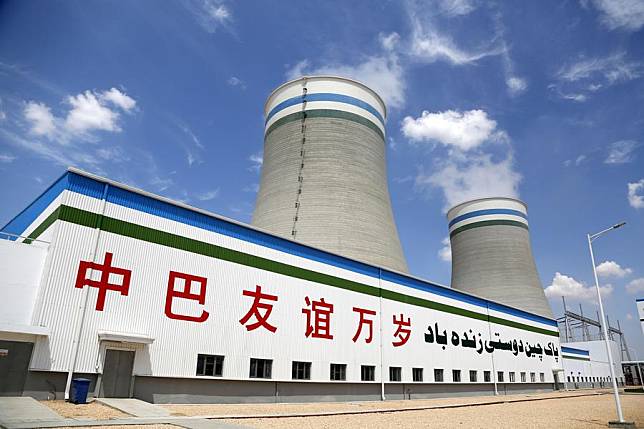 This photo taken on March 21, 2023 shows the view of cooling towers at the Thar Coal Block-I Coal Electricity Integration project in Sindh province, Pakistan. (Xinhua/Ahmad Kamal)