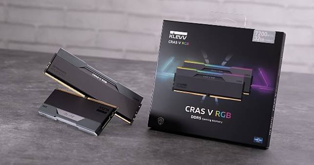 KLEVV CRAS V RGB DDR5-7200記憶體閃耀登場，高頻低延遲的超頻表現真亮眼！