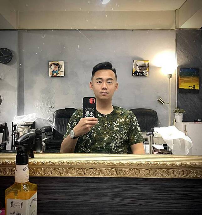 彰化縣議員楊子賢接到教召令，先剪了個快乾短髮。(取自楊子賢臉書)