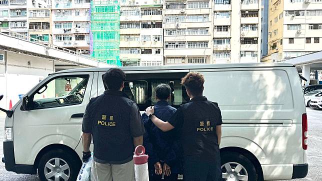 旺角跨部門搗破一非法釣魚機賭場及一毒窟，拘捕14人。(警方圖片)