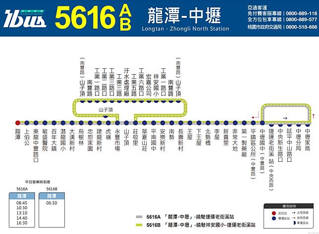 5616A及5616B路線為循環線，往程發車至終點站後直接返程。圖：交通局提供