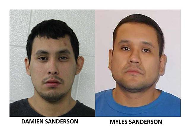 加拿大持利刃攻擊民眾事件，嫌疑犯達米恩．桑德森（Damien Sanderson）和邁爾斯．桑德森（Myles Sanderson）。 (圖:推特@RCMPSK)