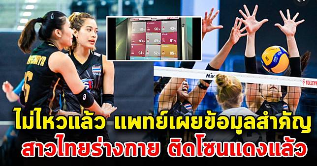 ไม่ไหวแล้ว แพทย์ประจำทีมเผยข้อมูลสำคัญ วอลเลย์บอลสาวไทยหลายคน อยู่ในโซนแดงแล้ว