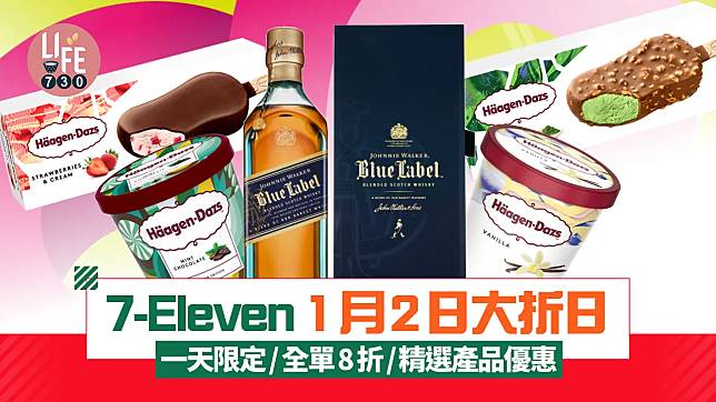 7-Eleven 1月2日大折日 一天限定/全單8折/精選產品優惠