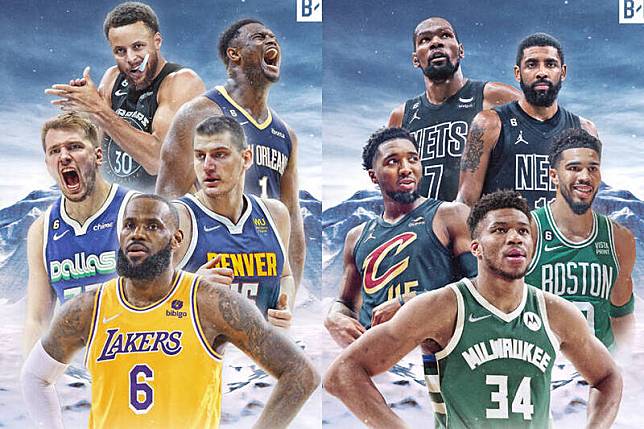 本季NBA明星賽將在2月19日於鹽湖城開打，今日先發名單出爐。(取自推特)