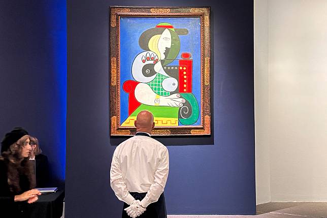 畢卡索（Picasso）以小情人作為靈感，1932年創作《戴手錶的女人》。（路透社）