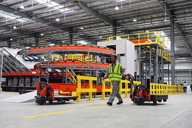 A man works at the e-commerce logistics hub in Addis Ababa, Ethiopia, on Feb. 29, 2024. (Xinhua/Michael Tewelde)