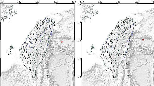 凌晨東部海域地震，與0403地震無關。（圖／翻攝自中央氣象署）
