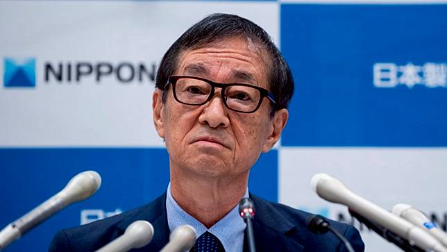 日本製鐵斥資149億美元收購美國鋼鐵公司，公司董事長兼執行長橋本英二19日在東京舉行記者會。美聯社