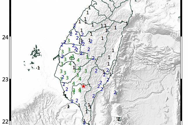 26日0時10分發生芮氏規模5.3地震，震央位於屏東縣政府東北東方28.1公里。（位於屏東縣三地門鄉）