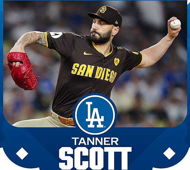 道奇又傳出簽下最強左牛史考特（Tanner Scott）。摘自MLB推特