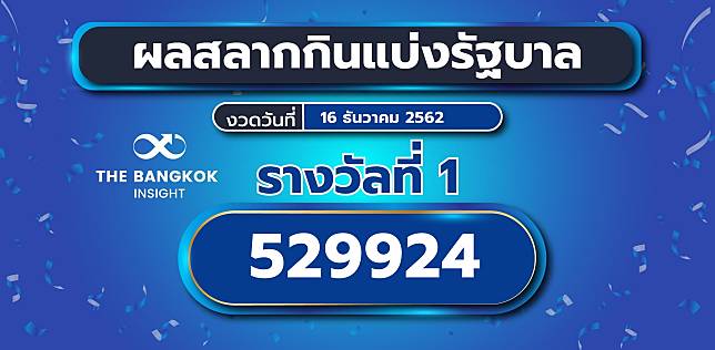 ผลสลากกินแบ่งรัฐบาลประจำวันที่ 16 ธันวาคม 2562