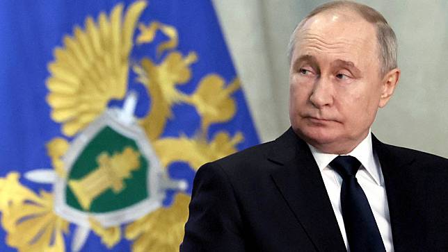 2024年3月26日，俄羅斯總統普丁於莫斯科出席總檢察長記者會。路透社／俄羅斯衛星通訊社