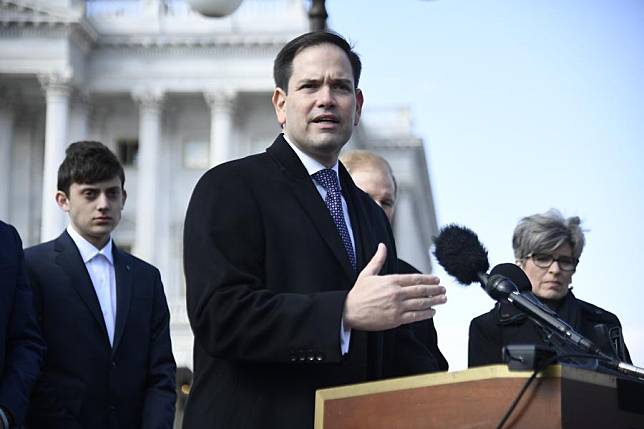 U.S. Senator Marco Rubio speaks during a press conference at the Capitol in Washington, D.C., the United States, March 13, 2018. (Xinhua/Yang Chenglin)