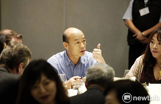 高雄市長韓國瑜21日應邀在台北市美國商會演講。   圖：張良一/攝