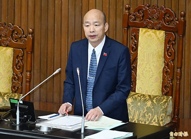 傳韓國瑜就任立法院長後因堅守議事中立原則，讓部份國民黨立委不滿。(資料照)