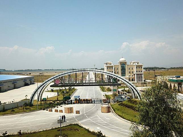 A drone photo taken on June 23, 2024 shows a view of Rashakai Special Economic Zone under the China-Pakistan Economic Corridor in Nowshera, Pakistan's northwest Khyber Pakhtunkhwa (KP) province. (Xinhua/Ahmad Kamal)