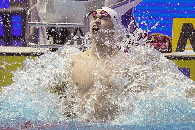 Sun Yang of China reacts after the men's 400m freestyle final of the 2019 World Championships in Gwangju, South Korea. Photo: Xinhua