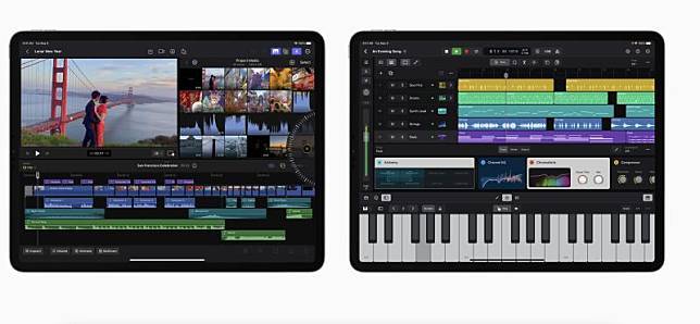 蘋果今(9)晚宣布5/23起推出iPad 版 Final Cut Pro 與 Logic Pro ，將在 App Store 以訂閱形式提供，費用每月150元，讓平板功能更加強大。(圖／官方提供)