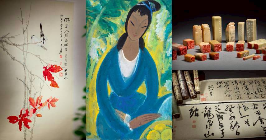 皓 人 筆 題目 【 梅 鶯 】 絹本彩色画掛軸 自題共箱 皓 人 筆 題目 【 梅 鶯 】 絹本彩色画掛軸 自題共箱 絵画