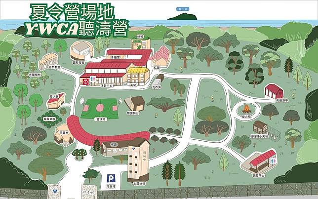 本次單車嘉年華選擇宜蘭頭城YWCA聽濤營作為營隊地點，環境優美、設施完善，還有寬敞的戶外空間。圖/ensage提供