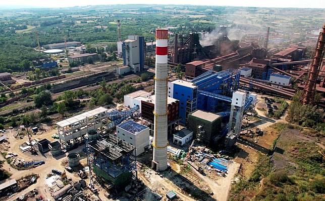 Aerial photo taken on Aug. 16, 2021 shows the Smederevo Steelworks, Serbia. (HBIS Serbia/Handout via Xinhua)