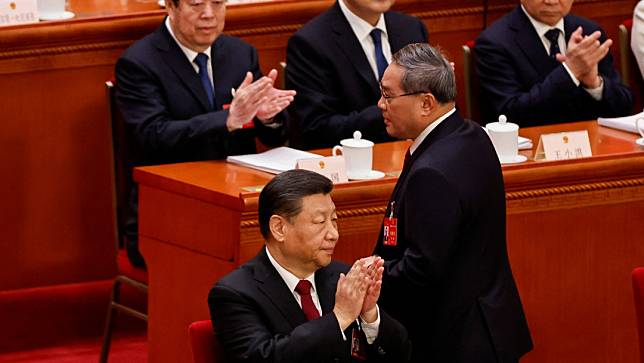 中國全國人大會議3月5日在北京人民大會堂召開，中國國務院總理李強發表政府工作報告。路透社