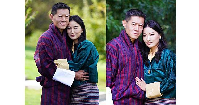 不丹國王與王后結婚10周年，不丹王室透過社交平台發放國王與王后的合照。（His Majesty King Jigme Khesar Namgyel Wangchuck facebook圖片）