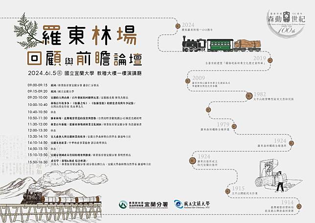 羅東林場回顧與前瞻論壇六月五日在國立宜蘭大學登場，民眾自即日起可報名參加。（林業署宜蘭分署提供）