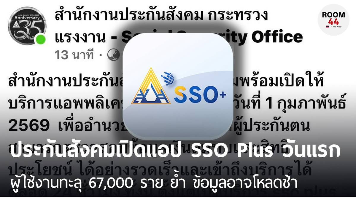 ประกันสังคมเปิดแอป SSO Plus วันแรก ผู้ใช้งานทะลุ 67,000 ราย ย้ำ ข้อมูล ...