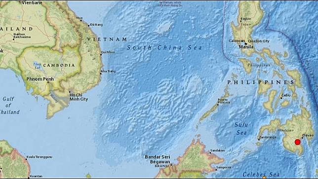 เกิดแผ่นดินไหวขนาด 6.8 ทางตอนใต้ของฟิลิปปินส์