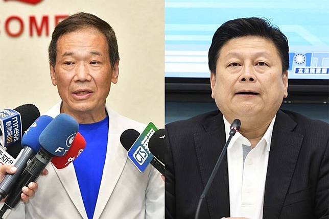 鍾小平（左）自爆有1萬組競選小物是傅崐萁（右）送的，昨天又改口是支持自己的企業主掏錢。（合成畫面／張哲瑋、陳愷巨攝）