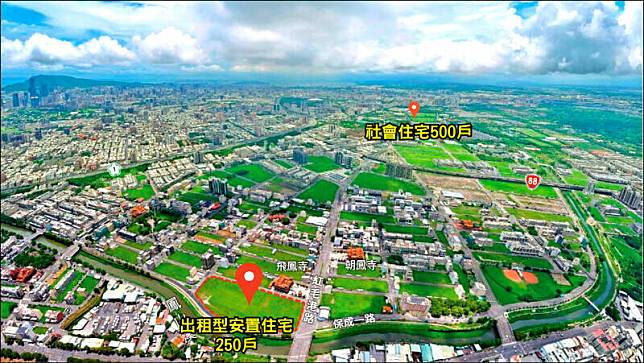 為照顧大林蒲無房無地遷村弱勢戶，高雄市政府將與中央合作，興建750戶社宅，圖為社宅位置圖。(高雄市政府都發局提供)