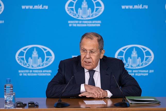 Russian Foreign Minister Sergei Lavrov speaks during his annual press conference in Moscow, Russia, on Jan. 14, 2025. (Xinhua/Bai Xueqi)