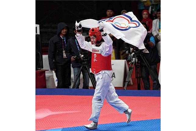 跆拳道蘇柏亞跆拳道女子53公斤級決賽擊敗南韓，為中華隊再奪金牌。（中華奧會提供）