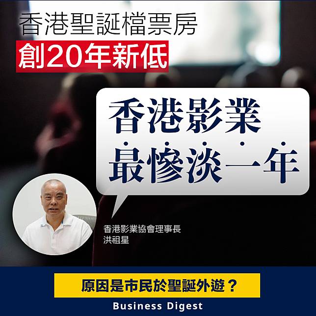 【電影票房】香港聖誕檔票房創20年新低