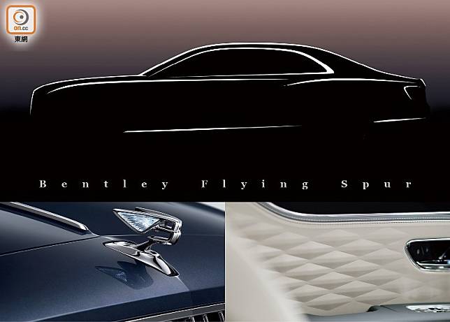 置於頭冚前端的全新象徵着Bentley的飛翼型廠徽，具有自動升降功能。（互聯網）