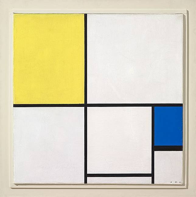 彼特‧蒙德里安Piet Mondrian
《黃藍的構成》Composition with Yellow and Blue
1932