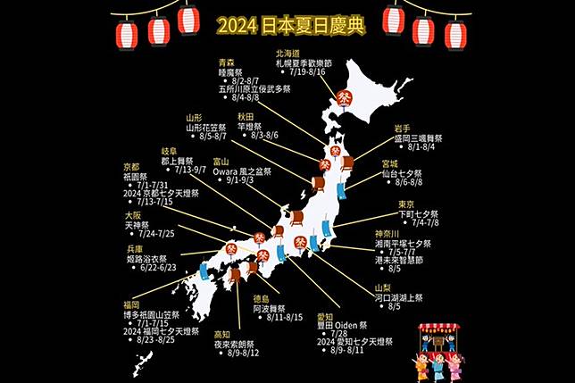 日本夏「祭」怎麼玩？快看2024日本夏日慶典地圖