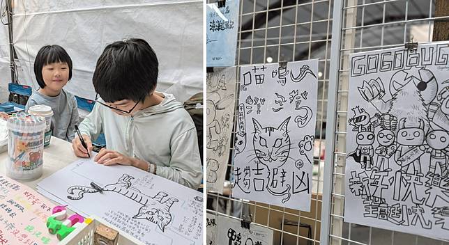 如果有機會到市集擺攤，親自介紹、推銷作品，接觸讀者的實際反應，總會成為小小漫畫家們特別期待的假日盛事。攝於牯嶺街書香創意市集。圖片提供／諶淑婷